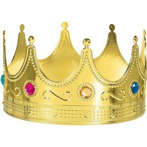 Gold Royal Crown- 0.75" x 8" (1 Pc) - Perfect for Parties, Regal Decor & Royal